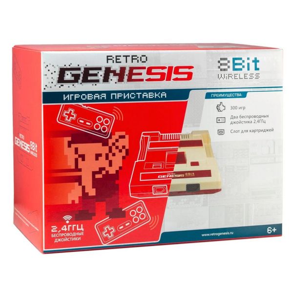 Игровая приставка Retro GENESIS +300 игр белый/красный