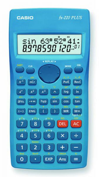 Калькулятор Casio FX-220PLUS 10+2 разряда синий 181 функция питание от батареи