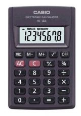 Калькулятор Casio HL-4A 8 разрядов серый питание от батареи расчет % большой дисплей