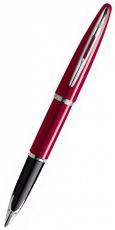 Ручка перьевая WATERMAN Carene (S0839580) Glossy Red Lacquer ST (F) чернила: синий ювелирная латунь перо золото 18K посеребрение