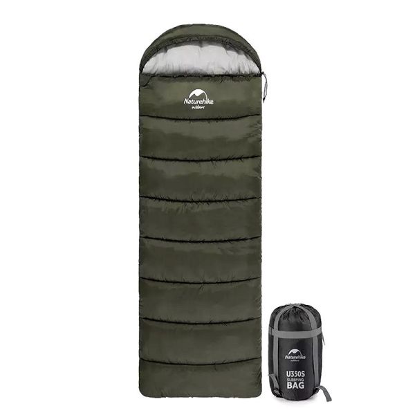 Спальный мешок Naturehike U350S NH20MSD07-AGR350S (190+30)х75 см, темно-зеленый